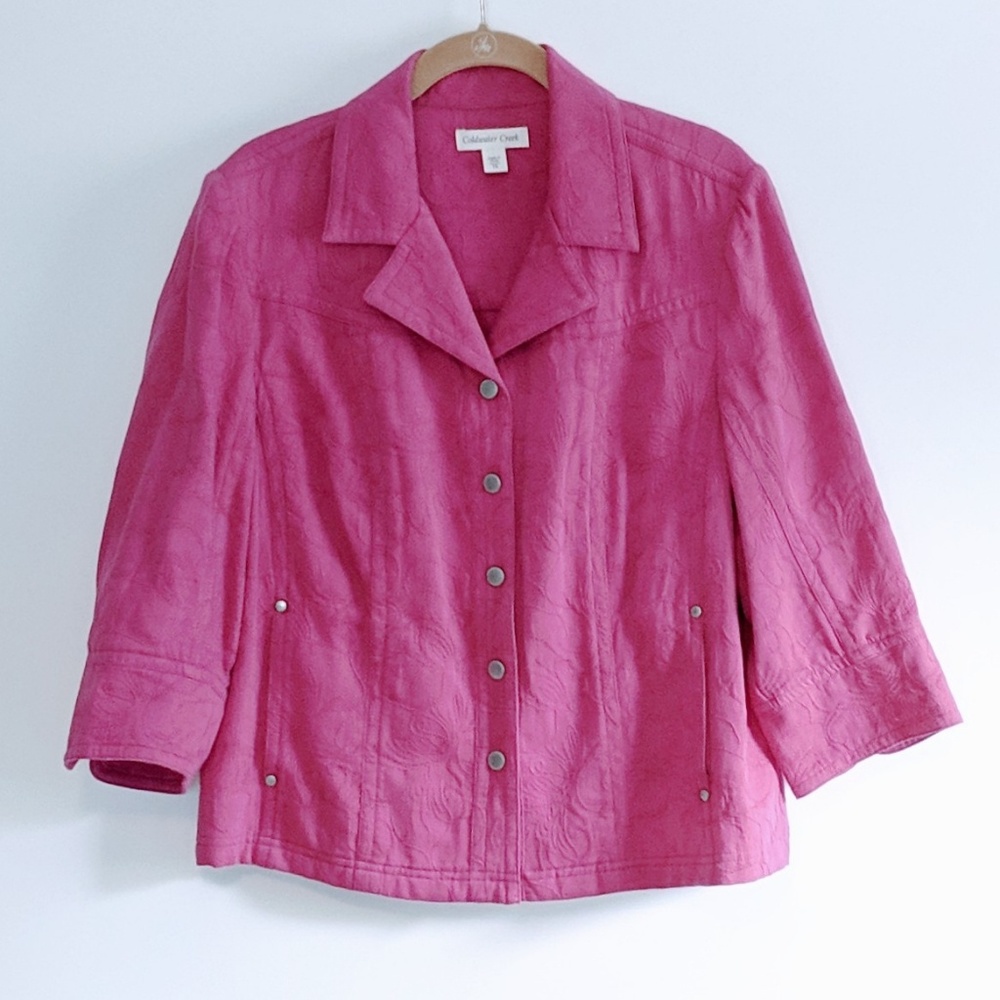 Coldwater creek cotton jacket bright pink